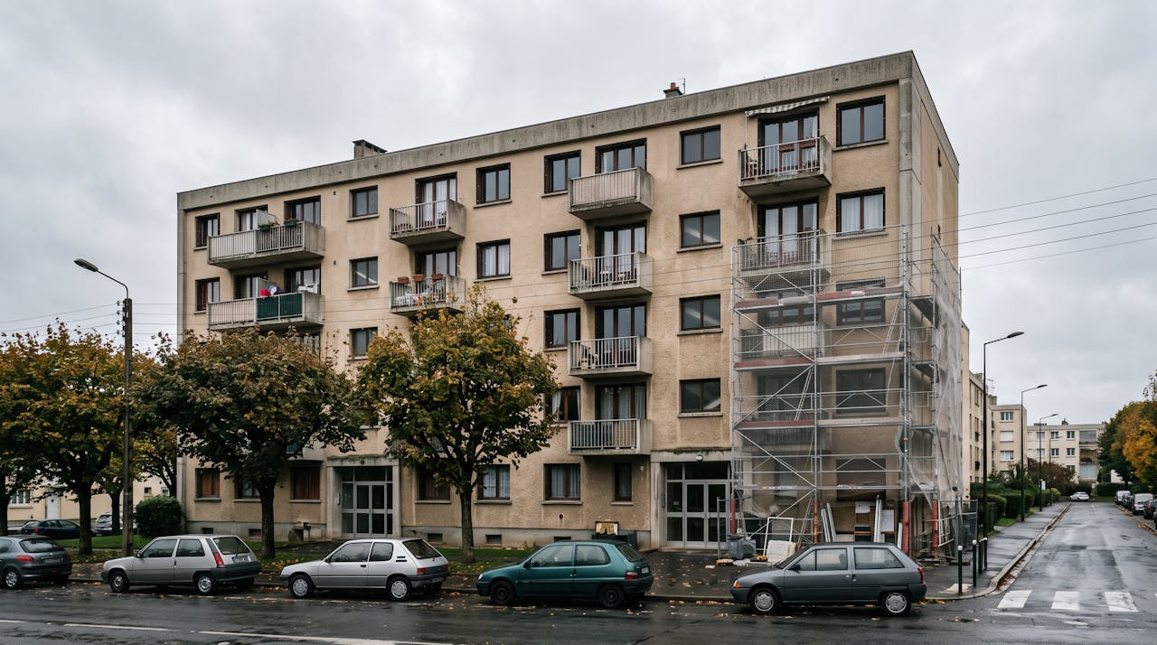Immeuble collectif francilien en cours de rénovation énergétique